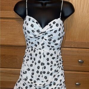 Hello Molly Black and White Floral Mini Dress